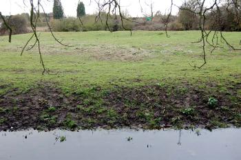 The moat opposite the former Plough Public House March 2007